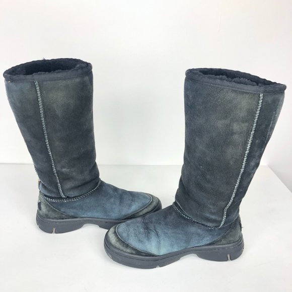 Ugg Classic Tall II Tasman Braid Boots, Black, Women's 5, Braid Back Sheepskin - Picture 6 of 14